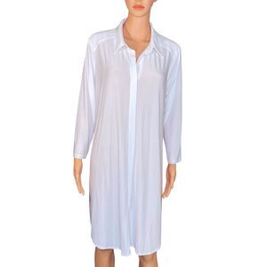 Women With Control NWT White Shirt Dress Womens Size Large Tall Midi Length